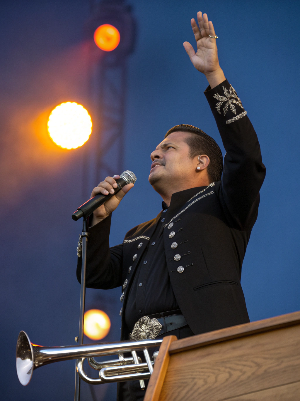 Live Latin musician performing with passion